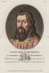 Clovis Ier, roi des Francs (gravure en couleur)