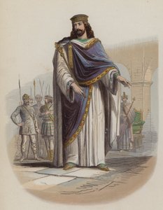Clovis Ier, roi des Francs (gravure en couleur) - European School