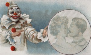 Clown regardant un couple s
