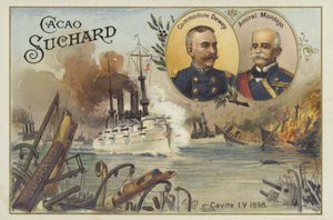 Commodore George Dewey et amiral Patricio Montojo, bataille de la baie de Manille, Guerre hispano-américaine, 1er mai 1898 - European School