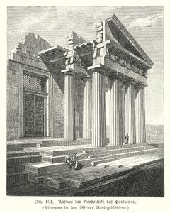 Construction du coin nord-est du Parthénon, Athènes, Grèce antique - European School