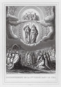 Couronnement de la Sainte Vierge dans le ciel (gravure) - European School