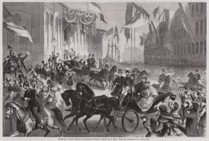 Foules accueillant le Kaiser Guillaume Ier d