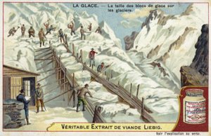 Couper des blocs de glace sur un glacier - European School