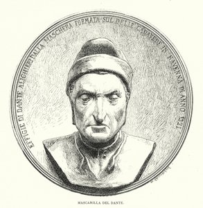 Masque mortuaire de Dante Alighieri, poète italien médiéval - European School