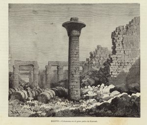 Égypte - Colonnes dans la grande cour de Karnak