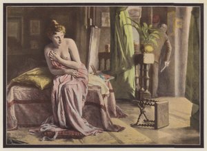 Émotion, femme assise sur un lit