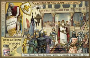 Enrico Dandolo, doge de Venise, prêchant la Quatrième Croisade dans la basilique Saint-Marc, Venise - European School