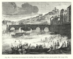 Expérience du marquis de Jouffroy faite sur la Saône à Lyon, le 15 juillet 1783 - European School