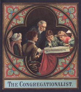 Famille lisant un exemplaire de The Congregationalist - European School