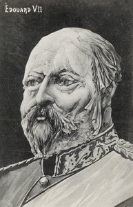 Portrait fantaisiste du roi Edouard VII (lithographie) - European School