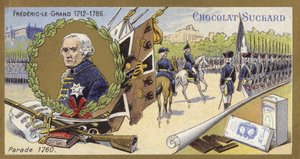 Frédéric le Grand de Prusse inspectant un défilé, 1760 - European School