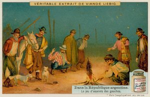 Gauchos jouant aux osselets