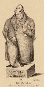 Giacomo Meyerbeer, compositeur juif allemand (lithographie) - European School