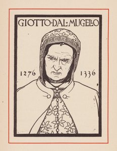 Giotto, artiste italien du Moyen Âge (lithographie)