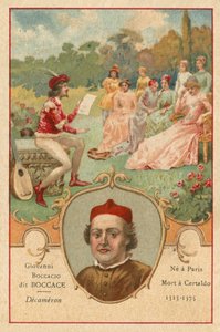 Giovanni Boccaccio, écrivain et poète italien, et une scène du Décaméron - European School