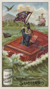 Gulliver dans sa boîte de voyage, lâché en mer par un aigle - European School