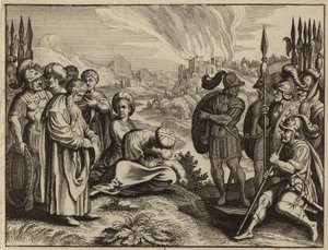 Habacuc questionnant la punition prévue de Dieu pour Juda par les Babyloniens (gravure) - European School