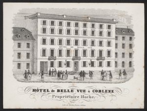 Hôtel de Belle Vue, Coblence (gravure) - European School