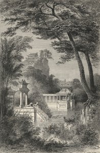 Jardin chinois moderne (gravure) - European School