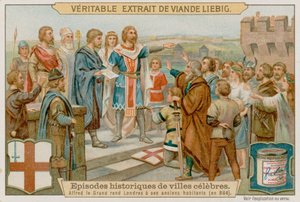 Le roi Alfred le Grand chasse les Danois de Londres en 884 apr. J.-C. - European School