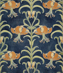 Motif de lys pour papier peint ou textile, 1896 - European School