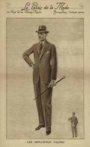 Mode masculine vers les années 1930 (lithographie) - European School