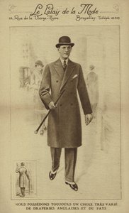 Mode masculine vers les années 1930 (lithographie) - European School