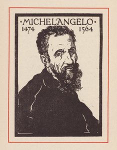 Michel-Ange, artiste et architecte italien de la Renaissance (lithographie)