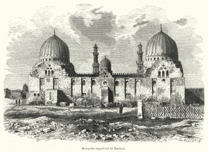 Mosquée et mausolée du sultan Barquq, Le Caire, Égypte (lithographie) - European School