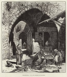Palestine, Un café de rue à Jérusalem - European School
