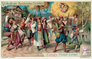 Célébrations de la Pentecôte en Roumanie (chromolithographie) - European School