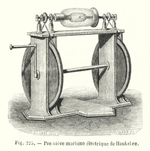 Première machine électrique de Hauksbee (gravure)