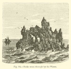Rochers usés par les vagues (gravure) - European School