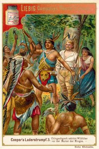 Scène de Le Tueur de Daim, par James Fenimore Cooper - European School