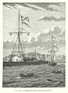 Signaux de marée du port du Havre (gravure) - European School
