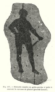 Statuette moulée en gutta-percha et prête à recevoir la carcasse de platine, procédé Lenoir - European School