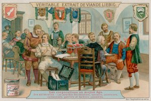 Les guildes des bouchers, tanneurs, savonniers, cordonniers, gantiers et barbiers se rassemblent - European School