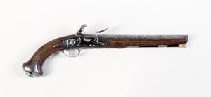 Paire de pistolets de selle montés en acier Lafayette-Washington, vers 1775-76 - European School