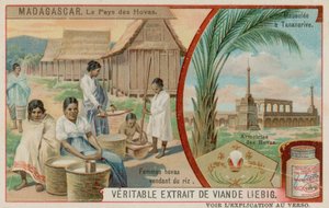 Le pays des Hova : Femmes vendant du riz, mausolée à Antananarivo et les armoiries des Hova - European School