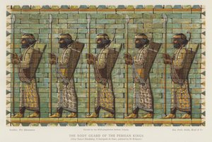 Les gardes du corps des rois perses (lithographie couleur) - European School