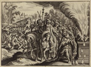 Le feu de Dieu brûlant le sacrifice d