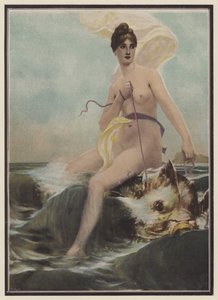 Thétis, nymphe de la mer dans la mythologie grecque (lithographie couleur)