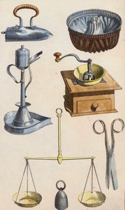 Outils utilisés à la maison (lithographie couleur) - European School