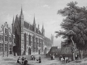 Hôtel de ville, Bruges (gravure) - European School