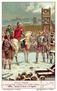 Vercingétorix remettant son épée à Jules César après le siège d