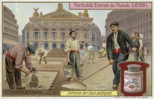Pavage en blocs de bois - European School