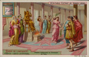 Zeus, dieu de la Grèce antique (chromolitho) - European School