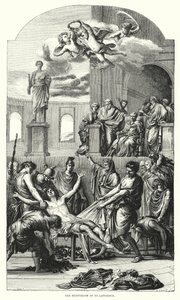 Le Martyre de Saint Laurent (gravure) - Eustache (after) Le Sueur