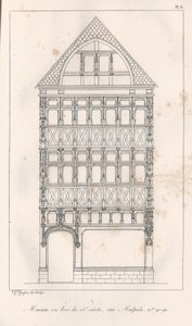 Maison en bois du 15e siècle rue Malpalu n°90-92 - Eustache Hyacinthe Langlois